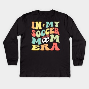 In My Soccer Mom Era Groovy Soccer lover Kids Long Sleeve T-Shirt